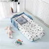 Bassinets Cradles Portable Baby Nest Playpen Bed Cradle Newborn Baby Mattress Double bass Trolley Fence with Travel Bag Z230804