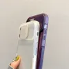 キャンディ半透明の色iPhoneのソフトTPUケース14 13 12 Pro Max Invisible Space Case Holderソフトケースプッシュウィンドウデザイン