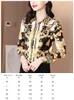 Blouses pour femmes Vintage léopard chemise en soie 2023 femmes concepteur à manches longues col polo boutonné bureau dame gracieux basique OL hauts