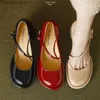 Klänningskor franska höga klackar kvinnors skor 23spring ny vintage röd plattform läder skor eleganta kvinnor skor fest bröllop skor Mary Jane Z230804