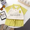 Clothing Sets 2023 Children Clothing Sets Polo Shirtsshorts School Suits for Kids Boys Girls Tracksuits Summer Toddler Outfits Baby Clothes x0803