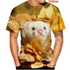 Männer T Shirts 2023 Sommer Neueste Mode Kreative 3D Druck T-shirt Tier Nettes Frettchen Für Männer Und Frauen