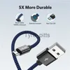 Caricabatterie/cavi USLION Cavo micro USB 2.4A Cavo dati USB a ricarica rapida per Samsung Xiaomi Android Cavo di ricarica USB Cavo di ricarica micro USB x0804