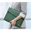 Forniture per l'archiviazione Personalizza il nome Documenti da ufficio multifunzione A4 File Pouch Pu Busta in pelle Saffiano Business Conference Clutch 230804