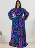 Abiti taglie forti Festa per le donne Abiti autunnali Manica lunga Stampato Africa Maxi Abito Wholesal 3xl 4xl 5xl 6xl