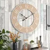 Orologi da parete 60cm Orologio silenzioso senza ticchettio con venature del legno per soggiorno, camera da letto, cucina, ufficio, aula