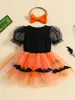 Girl Dresses Halloween Toddler Baby Boy Ghost Costumes Pumpkin Cloak Tulle Mesh Dress Vampire Witch Fancy Party Cosplay Outfit