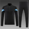 Herrspår 2023-23 Barn Soccer Sports City Sweater Hoodie Jacket Training Tracksuit sätter vuxna överlevnadsjoggingssatser