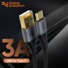 Opladers/Kabels CableCreation Korte USB Type C Kabel voor Samsung S22 S21 S10 S9 Xiaomi 3A Snel Opladen 480Mbps Datum Kabel voor Power Bank 25cm x0804