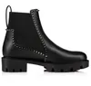 Berühmte rote Design Lug Sole Stiefeletten Damen Booty Schwarz Echtes Leder Damen Bottes Luxuriöse Marken Booties Capahuttas Movidastic