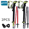 Trekking Poles 2 PCS Pioneer 100% kolfiber Folding Trekking Pol Ultralight Collapsible Trail Running Walking Stick för utomhuscamping HKD230804