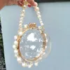 Avondtassen Parels Kralen Duidelijke Ronde Tas Vrouwen 2023 Zomer Luxe Diamanten Clutch Portemonnee Vrouwelijke Chique Kleine Ronde Handtas Party 230427