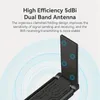 Super USB 3.0, WPA3 Güvenliği ve Çift 5DBI antenli PC için çift bant WiFi 6 adaptörü - Win10/11 için AX1800 WiFi Alıcı/Verici