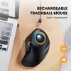 Muizen ProtoArc EM03 Draadloze Bluetooth Trackball Muis Oplaadbare Ergonomische RGB Backlit Rollerball voor Windows Mac iPad 230804