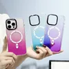 magnetisch draadloos opladen zacht tpu hoesjes voor iphone 15 plus 14 pro 13 12 pro max mode luxe bling glitter gradiënt glimmend sprankelend helder magneet telefoon achterkant