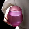 Bicchieri da vino 12 once Vetro smerigliato Bicchieri colorati a sei lati per cocktail di whisky Tequila per bar per feste 1 tazza per bere acqua