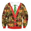 Men's Sweaters 3D Christmas Tree Gifts Snowman Sweater Santa Men Women Crew Neck Holiday Sweatshirt Pullover Ugly Jumper Tops