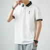 Men's T Shirts Short Sleeve T-shirt Collar Casual Business Fashion Brand Summer Ice White Half Polo Shirt