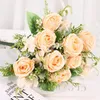 Dekorative Blumen 1 Blumenstrauß 5 Köpfe Künstliche Pfingstrose Braut Hochzeit Seide Fake Flower Home Vase Zubehör Weihnachtsdekorationen