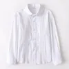 Kids Shirts Spring Autumn Baby Toddler Teenage Girls White Blouse Long Sleeve School Uniform Girl Cotton Shirt Kids Tops 6 8 10 12 14 Years 230803