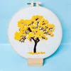 Chinese Style Products Ginkgo Tree Embroidery Needlework DIY Sakura Tree Needlecraft for Beginner Cross Stitch R230804