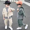 Clothing Sets Loose Spring Autumn Children's Clothes Set Boys Vest Blouse Pants 3pcsSet Kids Costume Teenage Girl Clothing High Quality 230803