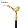 Bastões de caminhada Golden Pipe Pattern Luxo Fashion Bengala para festas Decorativas Bengala Crosier Elegante Botão Bengala 93cm HKD230804