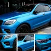 Titanium Blue Satin Chrome Matte Vinyl Wrap With Air Bubble Matt Metallic Film Wrapping For Car Covering Foil Sticker 1 52x20215B