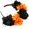 Bandane Fascia per capelli con fiori di Halloween Accessori per capelli gotici Fasce per donna Giorno dei morti Copricapo Lolita Costume