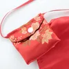 Hundebekleidung Tang-Anzug Chinesischer Knoten Haustierkleidung Warmes Kleid Manteljacke Katze Welpe Blumenkleidung für Hunde Teddy Rot