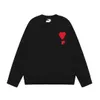 Paris fashion men's designer high quality knitted sweater embroidered red heart solid color big love round neck short sleeve a warm T-shirt for men and women