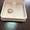 Womens Love Gift Ring 18K vergulde ring met merklogo klassiek patroon lederen ring ontwerp voor Womens Travel Party 925 Sliver sieraden waterdicht