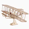 Modèle d'avion Modèle d'avion en bois Kit de jouets d'avion Collection de bâtiments Wright Brothers Flyer Avion 3D Assemblage en bois Puzzle pour enfants adultes 230803