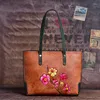 Sacos de noite de couro genuíno bolsa feminina bolsa tote senhoras couro real padrão floral mensageiro alça superior