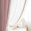 Vorhang, vollständig verdunkelnd, Kaschmir-Mori-Schlafzimmer, Wohnzimmer, französischer bestickter Spitzenschirm