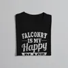 Camisetas Masculinas My Happy Place TShirt Para Masculino Falcoaria Roupa Novidade Camisa de Poliéster Confortável