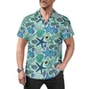 Men's Casual Shirts Sea Shells Shirt Pink And White Vacation Loose Hawaii Vintage Blouses Short Sleeve Custom Oversize Clothes