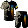 Tute da uomo Camouflage ucraino Stampa 3D T-Sirts/Completi Forze armate T-shirt militari Sorts Set Casual Sort Sleeved Outdoor Sportswear