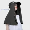 Sombreros de ala ancha chal protector solar mujeres grande sin techo sombrero para el sol UPF 1000 con cubierta para el cuello protección completa UV playa cubo