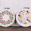 Kinesiska stilprodukter Diy Easy Flower Mönster broderier med båge för nybörjare handarbetssatser Cross Stitch Sying Art Craft Painting Home Decor R230803