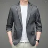 Мужские костюмы 2023 Золотой проволочный костюм Slim Business Blazer Jacket Корейское свадебное платье с социальным офисом Котенок Улица Ношение Хомм