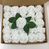 Fleurs décoratives 25 pièces Simulation mousse Rose pour mariage Banquet fête d'anniversaire Bouquets centres de table artificielle bricolage décoration