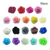 Dekorativa blommor 50st 3,5 cm Artificial Head Rose Bride Bouquet Flower for Wedding Party Scrapbooking DIY