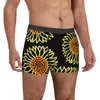 Underpants Yellow Sunflower Underwear Floral Pattern Print Males Shorts Briefs Plain Trunk Sublimation Plus Size