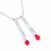 Pendentif Colliers Rouge Pliant Petit Un Match La Forme Correspondant Collier Ami Famille Cadeau En Gros Bijoux De Mode