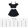 Conjuntos de ropa 2023 Summer Wednesday Traje de baño para niña adolescente Conjunto Addams Family Child Sling Print Chaleco TopBow Falda 2PC Outfit Kid Traje de baño x0803