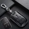 Äkta lädernyckelfodral för Land Rover 2021 Discovery 5 Range Rover Sport Defender 2 Key Cover Remote Control FOB KeyChain197L