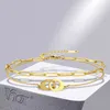 Layered Chain Anklets for Women Handcuff Charm Cuban Paperclip Bracelets Adjustable Beach Holiday Ankle 230719