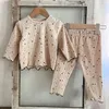 Kleidung Sets Frühling Baby Mädchen Anzug Freizeit Tragen Infant Kinder Kleidung Langarm Druck T-shirt Hosen Pyjamas Set