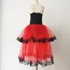 Roupas de Palco Vestido Vermelho Espanhol Balé Tutu Saia Romântica Para Meninas Tule Macio Longo Trajes de Desempenho